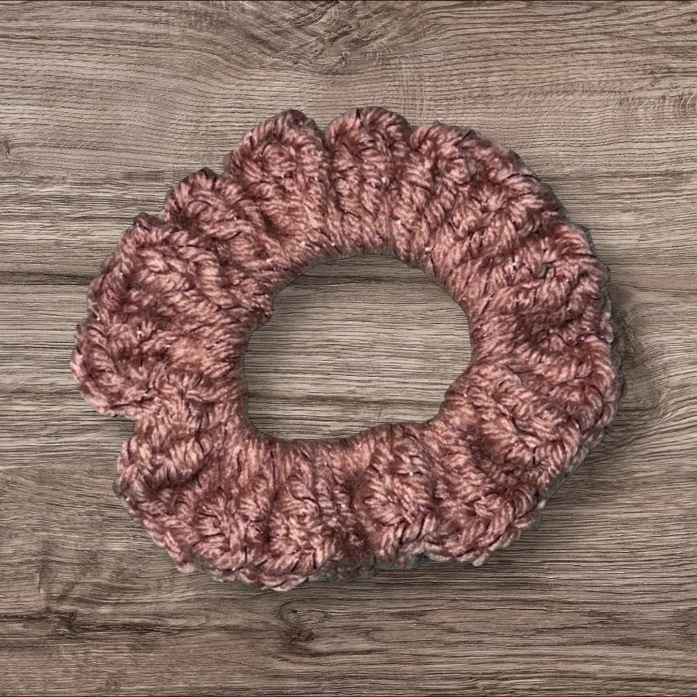 Elegant Pink Sparkling Hair Scrunchie